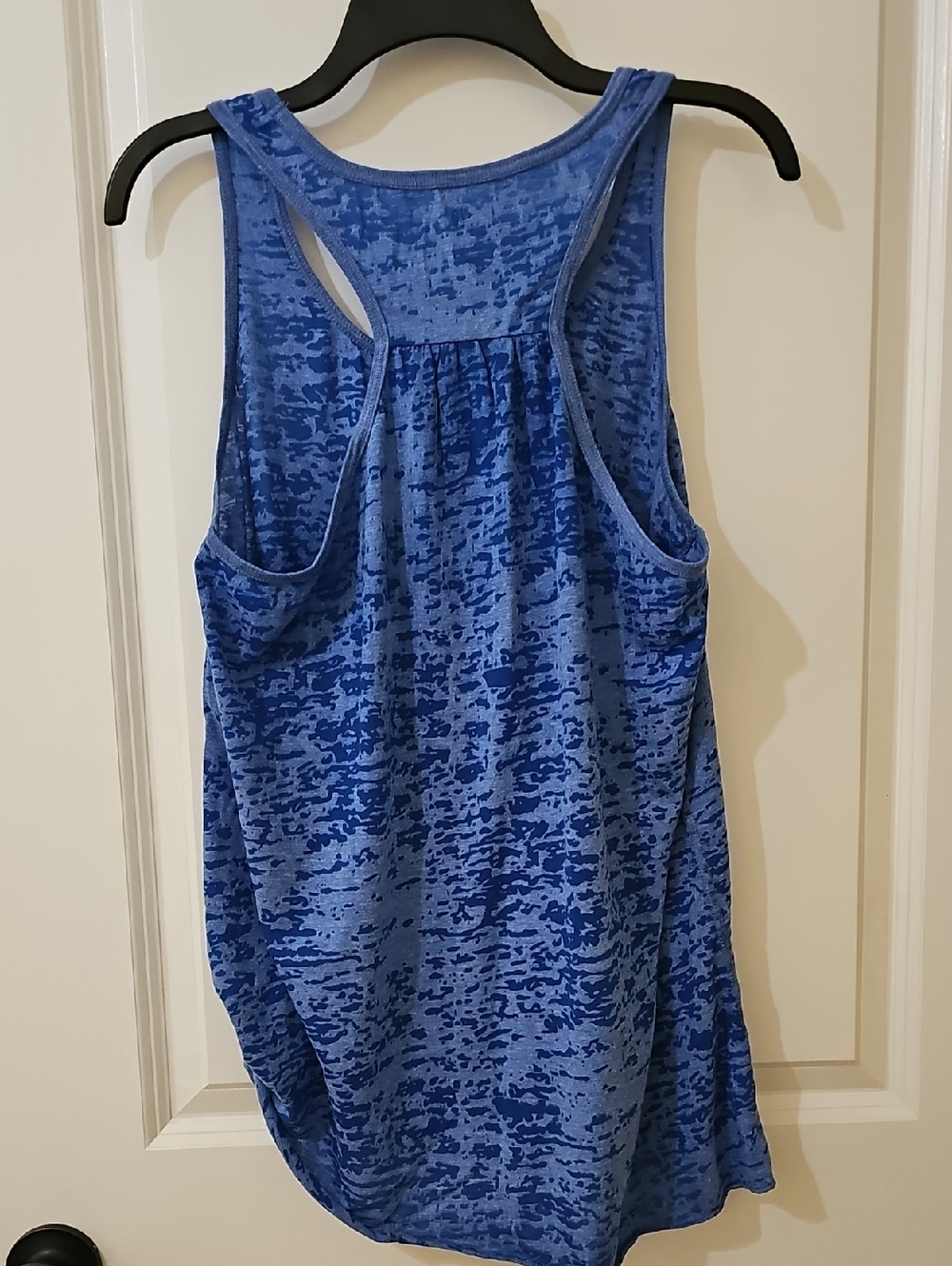 Women's Blue Burnout Racerback Tank - Picture 3 of 5